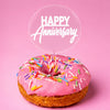 Clear acrylic Happy Anniversary doughnut topper