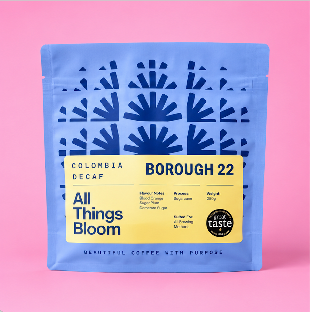 Bag of B22 Colombia decaf whole bean coffee