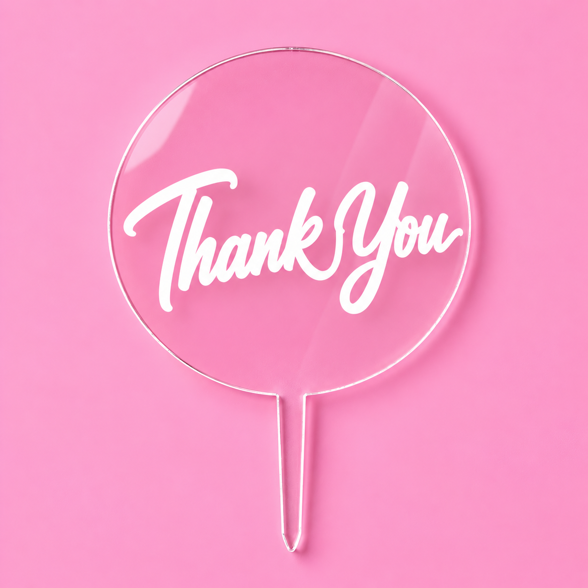 Clear acrylic Thank You doughnut topper