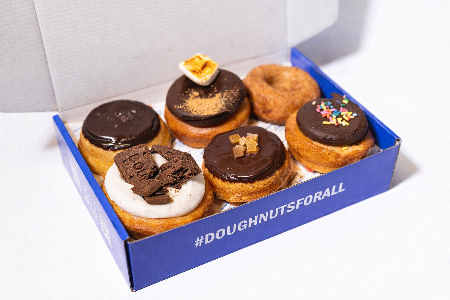 Gluten-free, vegan baked chocolate doughnuts