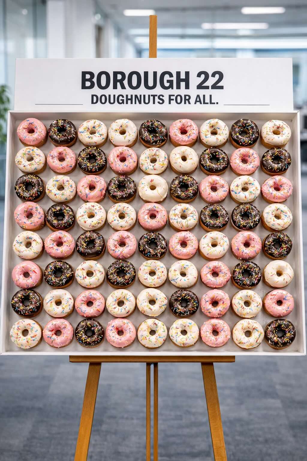 Borough 22 gluten-free doughnut wall at an event