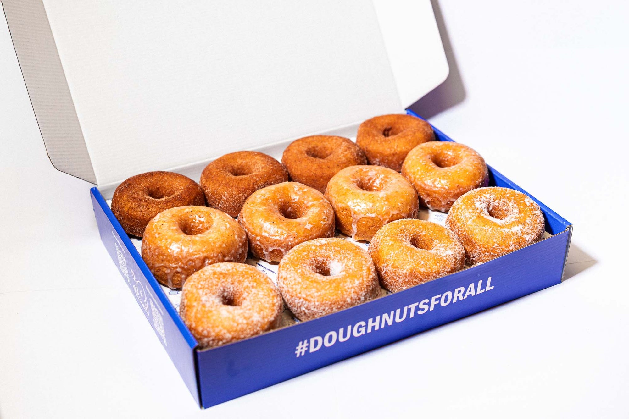 Corporate box of 24 gluten-free, vegan ring doughnuts