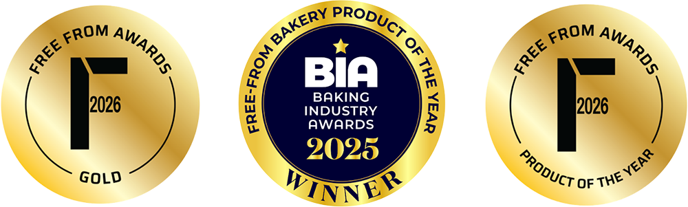 Borough 22 awards: Free From Awards 2026 Gold and Product of the Year, and Baking Industry Awards 2025 Free-From Bakery Product of the Year