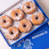 Open Borough 22 box of six gluten free oat free vegan fried ring doughnuts rolled in caster sugar